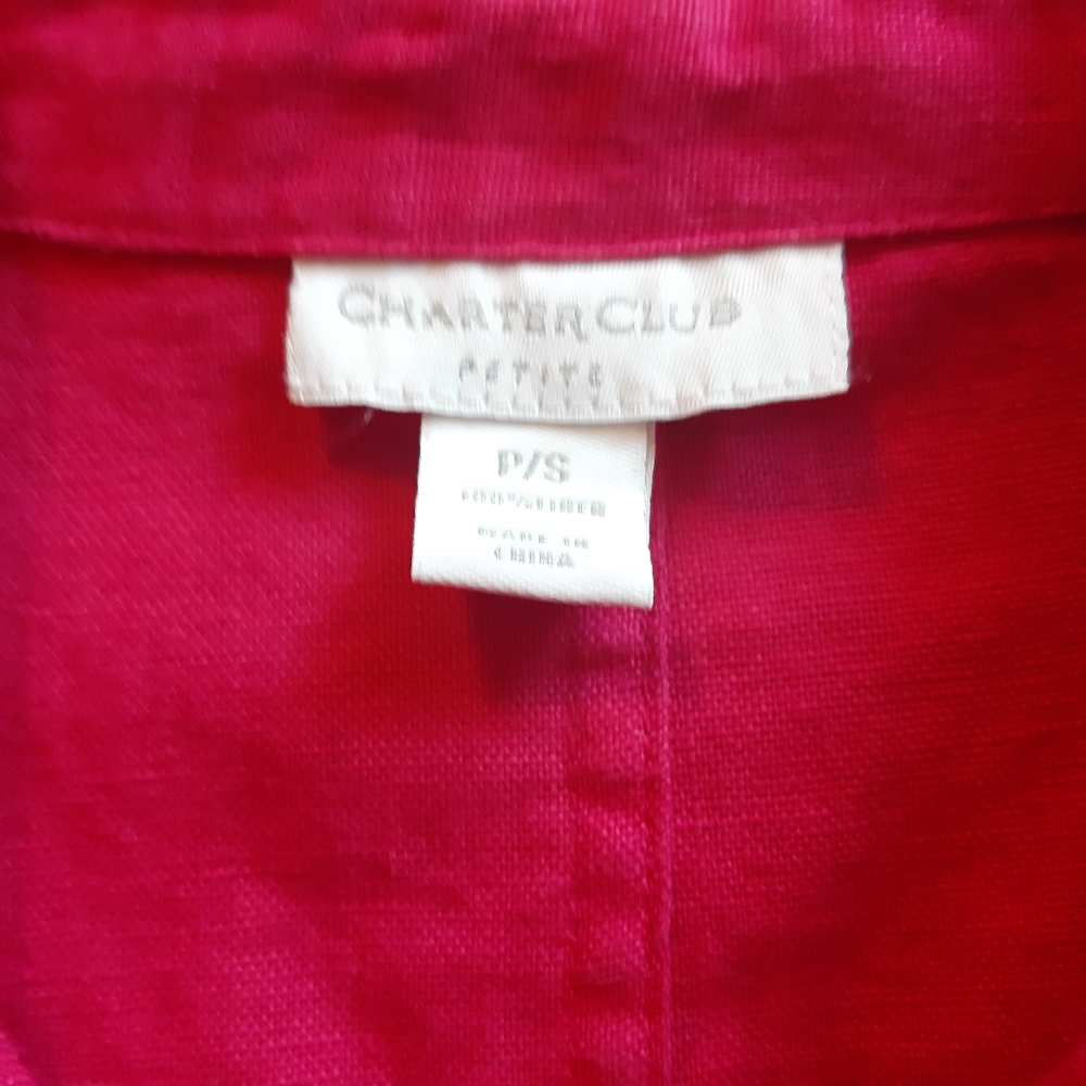 LINEN RASPBERRY JACKET! Charter Club Jacket P/S Raspberry ☆ - Picture 6 of 11